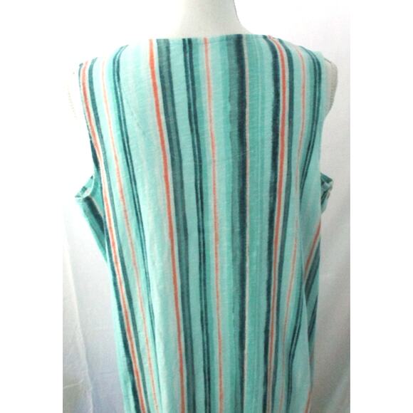Denim & Co. Naturals Women's Blue Striped Sleeveless Stretch Maxi Dress Size L. - Picture 6 of 8
